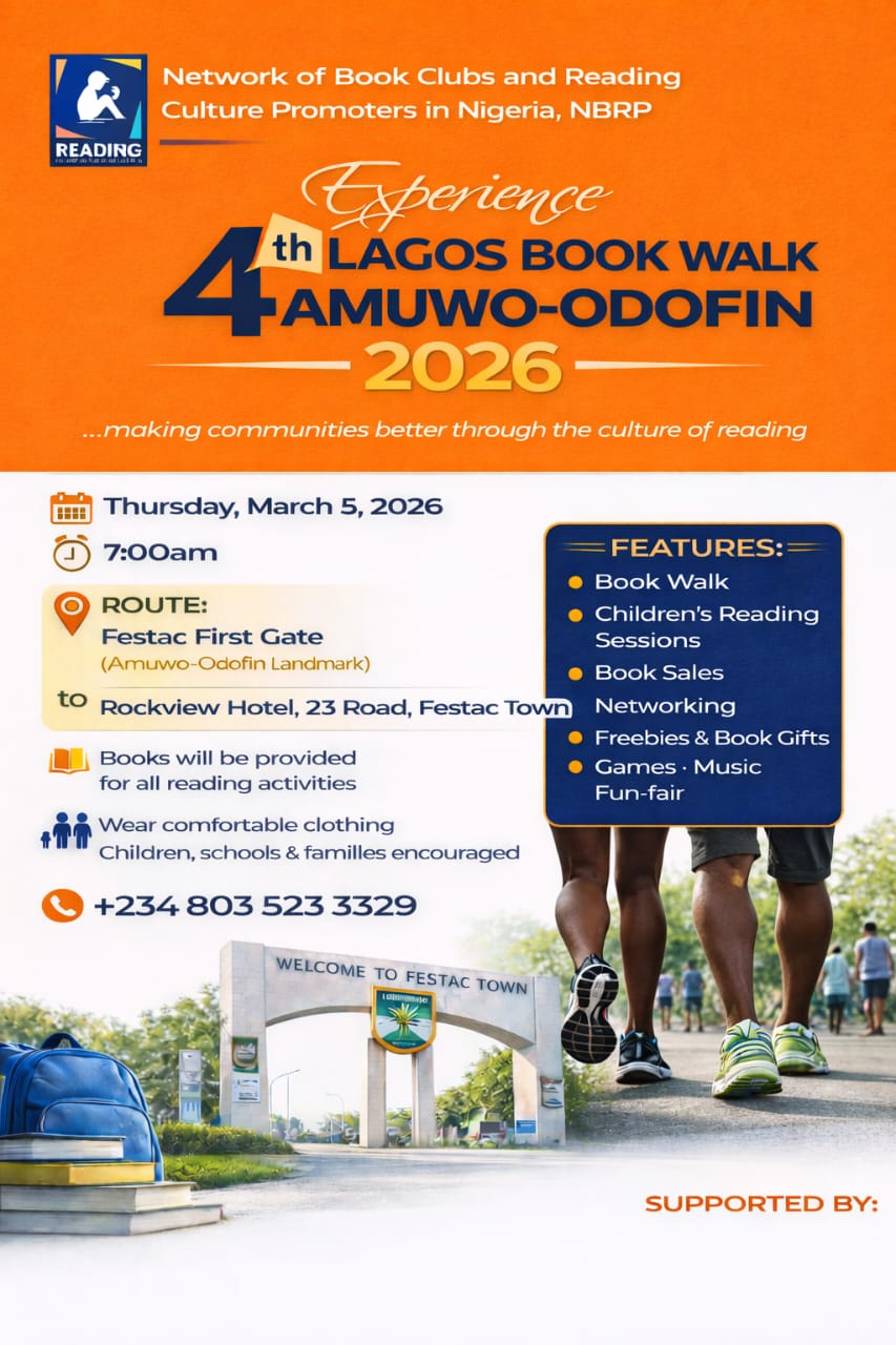 Amuwo-Odofin, Lagos to host 4th Lagos Book Walk to promote reading culture