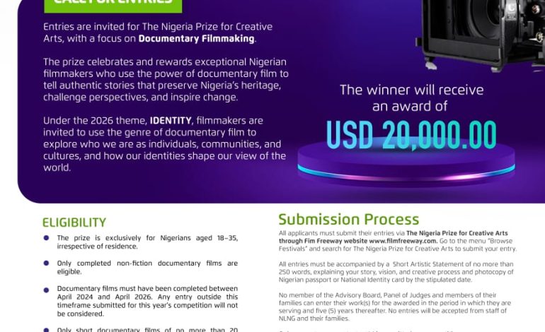 The Nigeria Prize for Creative Arts 2026