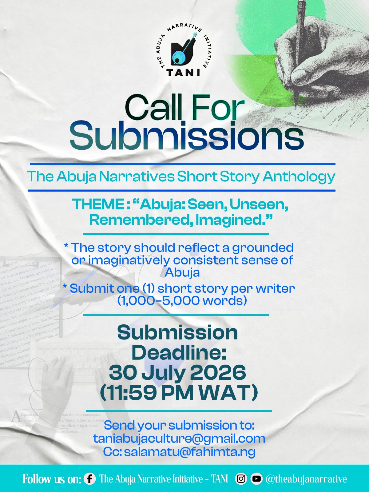 Abuja Narratives Initiative opens call for short story anthology