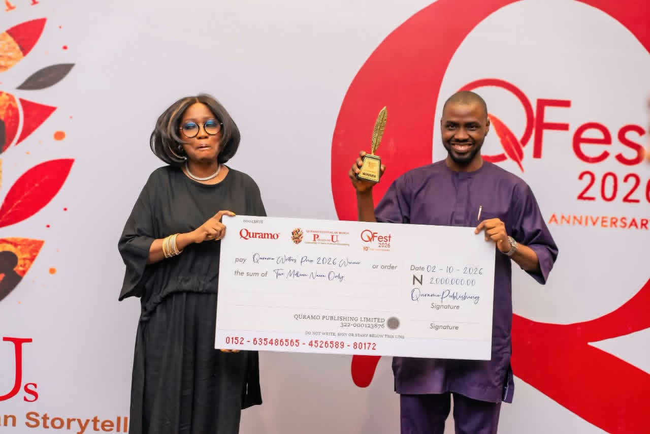 Agbede wins 2026 Quramo Writers Prize with ‘Four Months’ manuscript